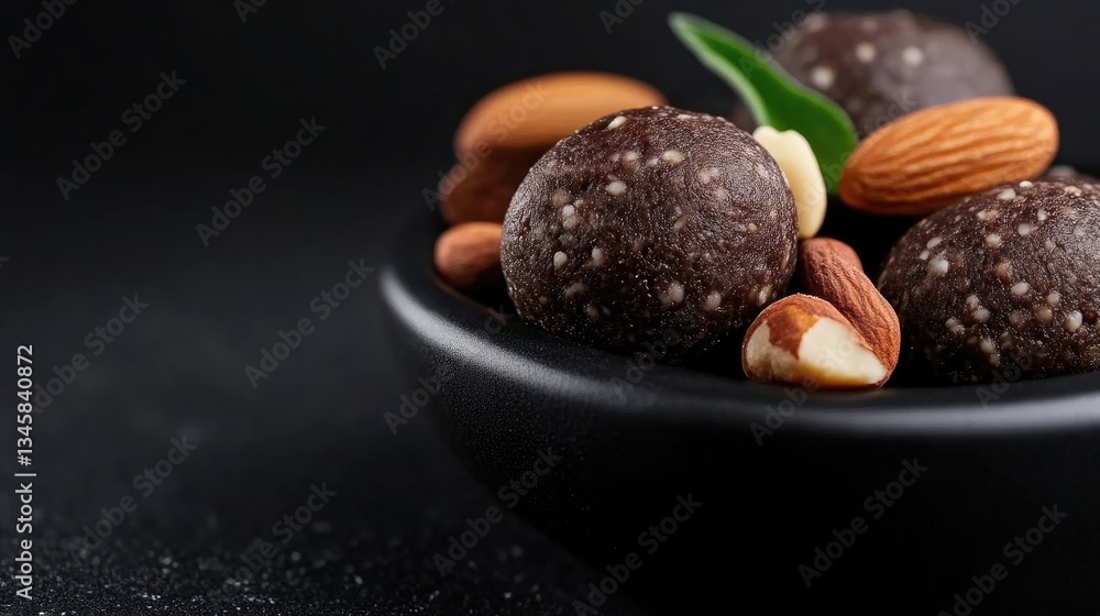 Obraz premium Dark Chocolate Energy Balls with Nuts