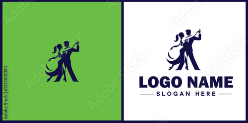 Tango Dance Studio icon Tango academy Tango school Tango center flat logo sign symbol editable vector