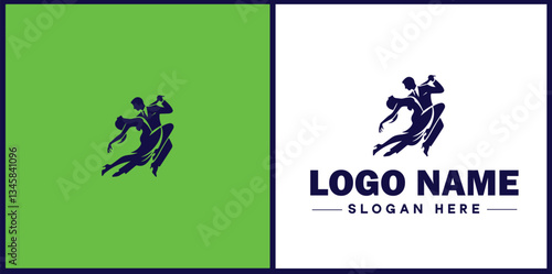 Tango Dance Studio icon Tango academy Tango school Tango center flat logo sign symbol editable vector