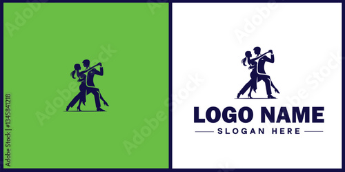 Tango Dance Studio icon Tango academy Tango school Tango center flat logo sign symbol editable vector