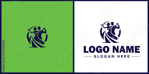 Tango Dance Studio icon Tango academy Tango school Tango center flat logo sign symbol editable vector