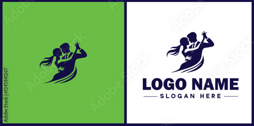 Tango Dance Studio icon Tango academy Tango school Tango center flat logo sign symbol editable vector
