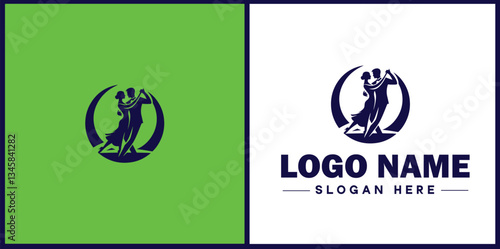 Tango Dance Studio icon Tango academy Tango school Tango center flat logo sign symbol editable vector