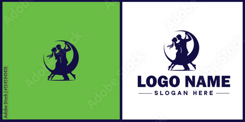 Tango Dance Studio icon Tango academy Tango school Tango center flat logo sign symbol editable vector