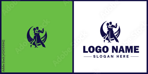 Tango Dance Studio icon Tango academy Tango school Tango center flat logo sign symbol editable vector