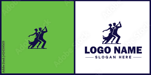 Tango Dance Studio icon Tango academy Tango school Tango center flat logo sign symbol editable vector