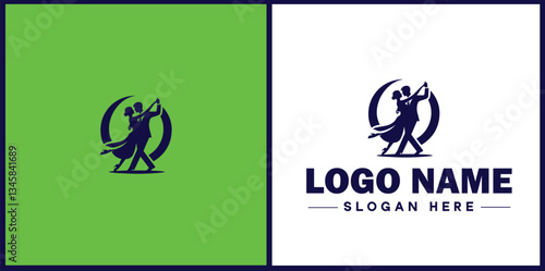 Tango Dance Studio icon Tango academy Tango school Tango center flat logo sign symbol editable vector