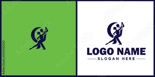 Tango Dance Studio icon Tango academy Tango school Tango center flat logo sign symbol editable vector