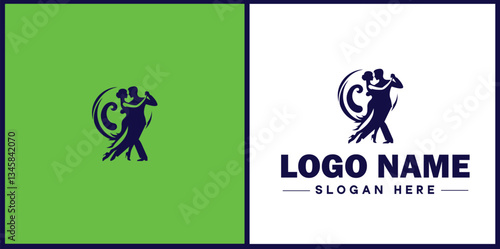 Tango Dance Studio icon Tango academy Tango school Tango center flat logo sign symbol editable vector
