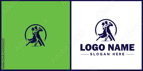 Tango Dance Studio icon Tango academy Tango school Tango center flat logo sign symbol editable vector