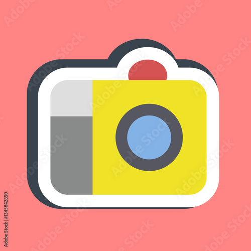 Sticker camera. Camping and adventure elements. Good for prints, posters, logo, advertisement, infographics, etc.