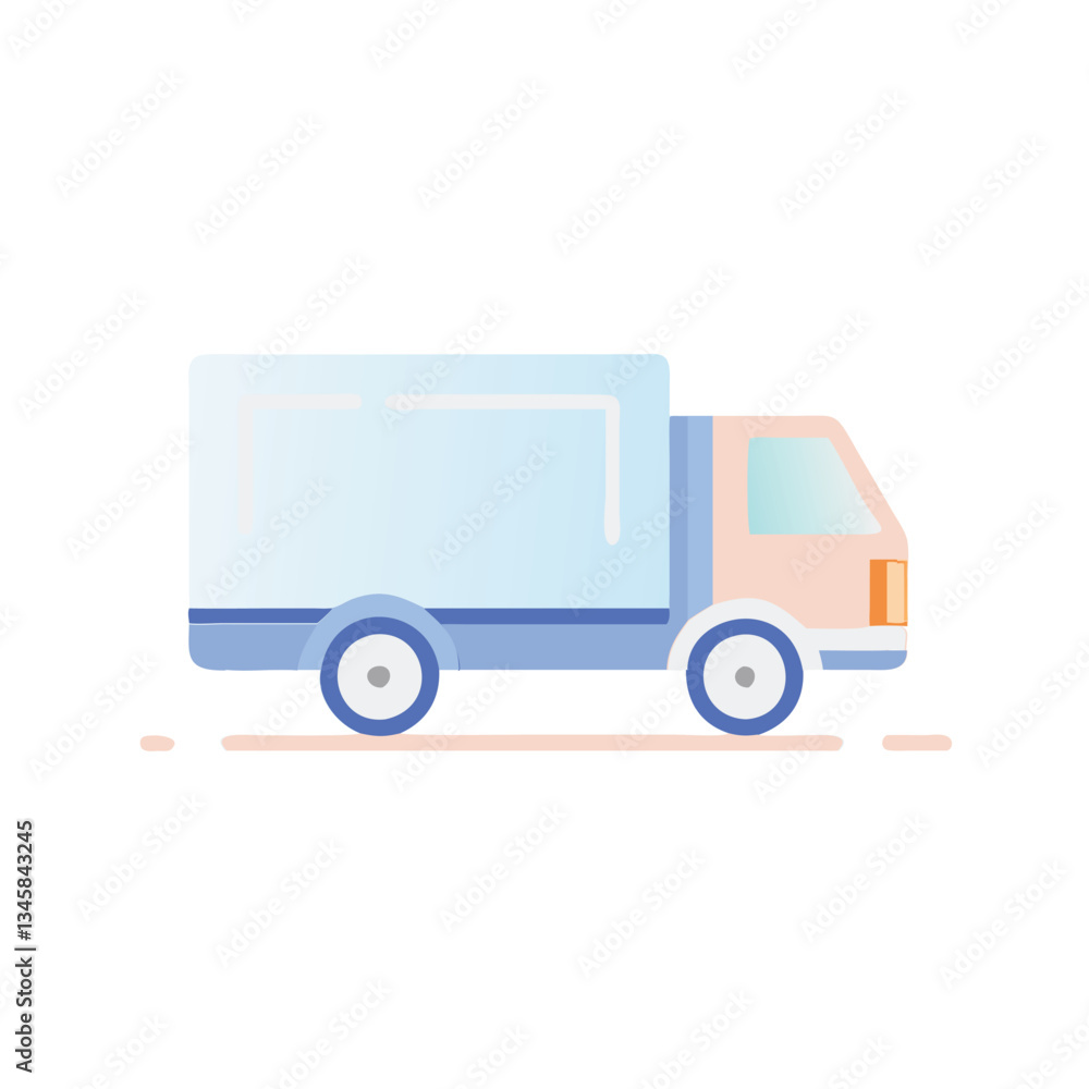 Minimalist Flat Vector of Delivery Truck Minimalist Flat Vector of Delivery Truck