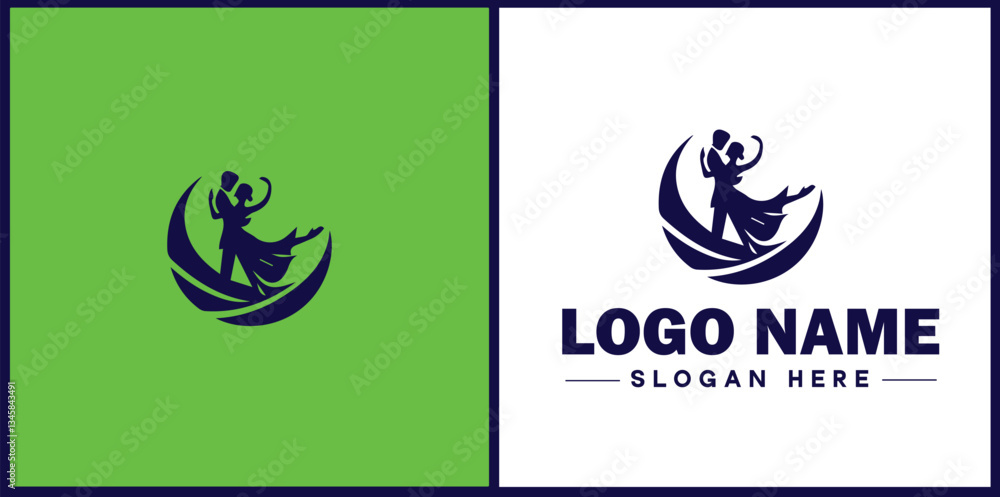 Tango Dance Studio icon Tango academy Tango school Tango center flat logo sign symbol editable vector