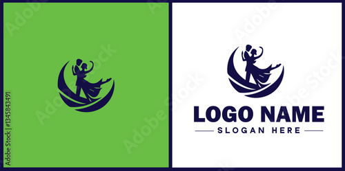 Obraz na płótnie Tango Dance Studio icon Tango academy Tango school Tango center flat logo sign symbol editable vector w salonie