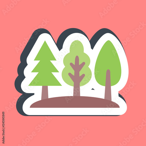 Sticker forest. Camping and adventure elements. Good for prints, posters, logo, advertisement, infographics, etc.