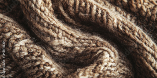 A thick, heavy wool fabric texture background in earthy tones. The visible yarn strands, natural fuzziness, and coarse weave create a rustic, cozy look, ideal for autumn, winter, and handmade textile
