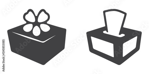 Tissue Box Icons Silhouette Vector Set
