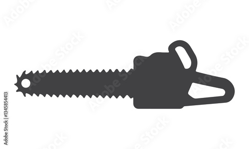 Chainsaw Machine Icon Silhouette Vector