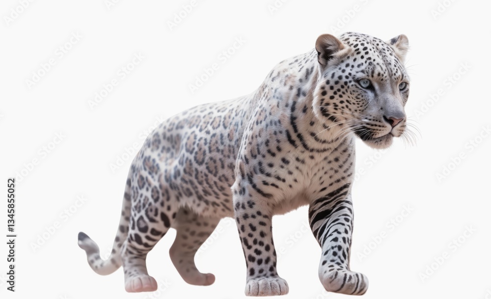 Sculpture of marble in a leopard shape on white background Sculpture of marble in a leopard shape on white background