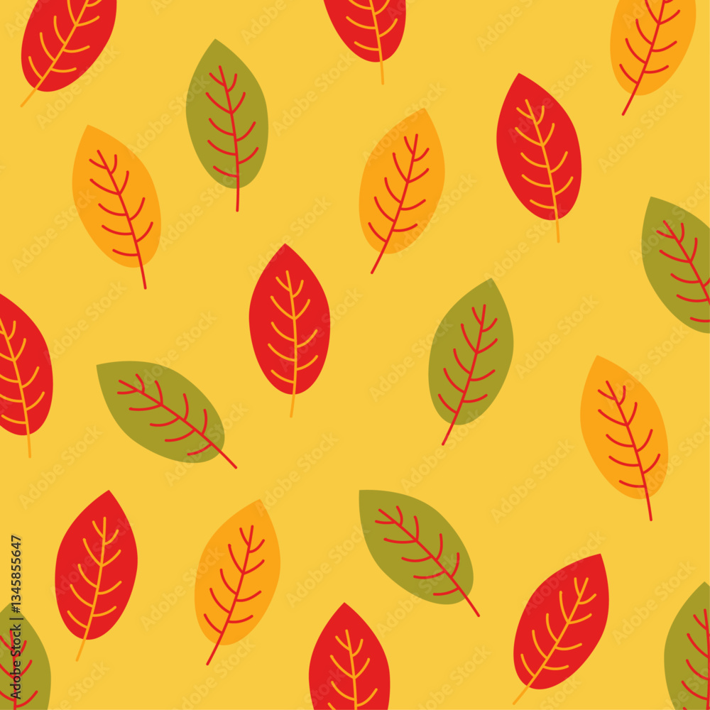 Obraz premium autumn leaves seamless pattern. summer vector background