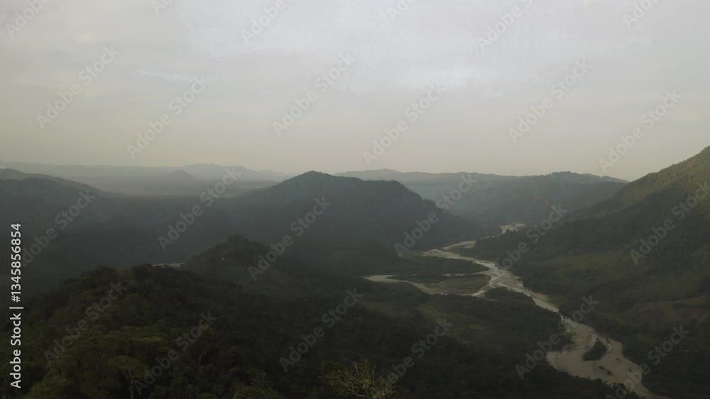 Aerial shot, mountains and jungle of the Amazon, Ecuador, drone. Aerial shot, mountains and jungle of the Amazon, Ecuador, drone.