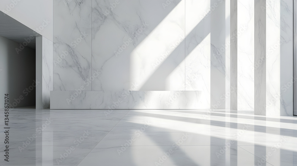Obraz premium Minimalist marble interior light and shadow background image