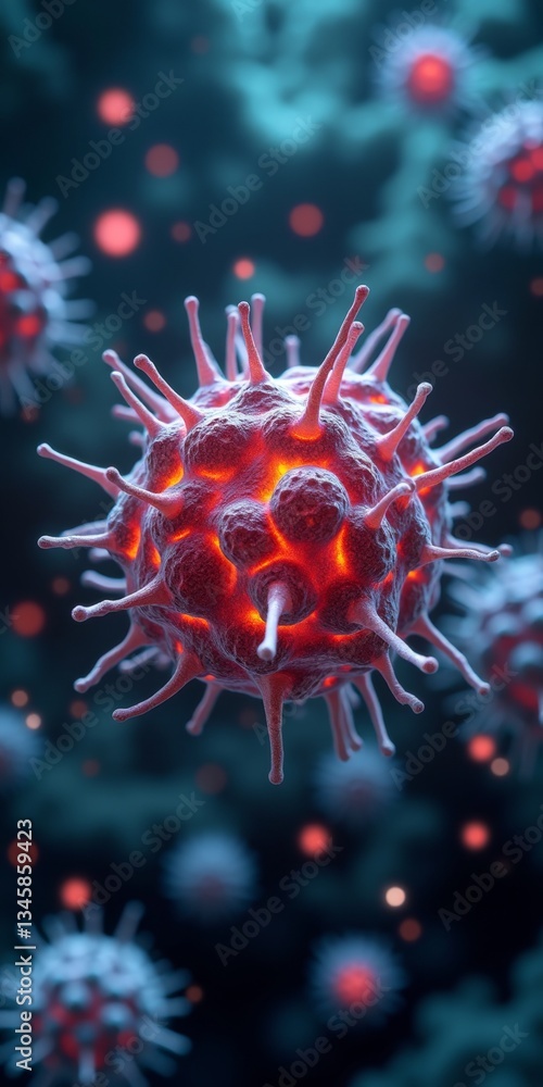 A microscopic, spherical structure composed of genetic material and proteins A microscopic, spherical structure composed of genetic material and proteins