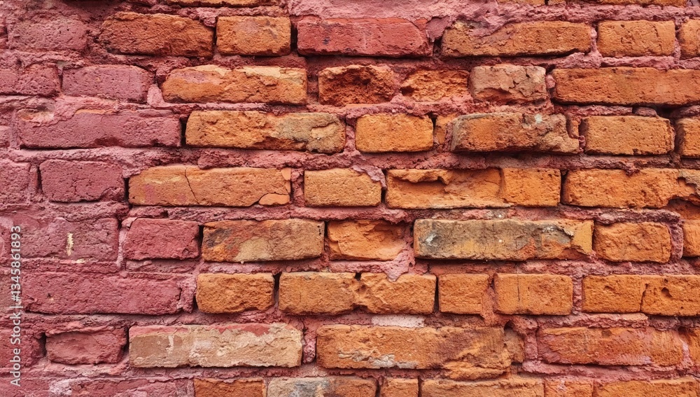 Fototapeta premium Aged brick wall, weathered and textured