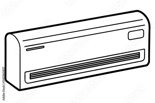 air conditioner line art silhouette vector illustration
