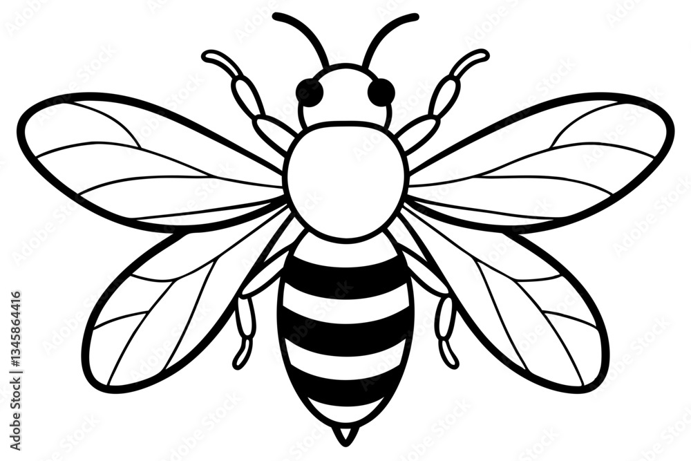 bee line art silhouette vector illustration bee line art silhouette vector illustration
