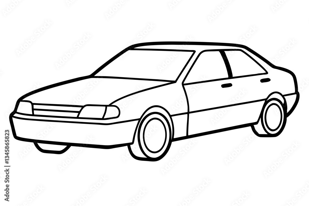 Obraz premium car line art silhouette vector illustration