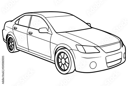car line art silhouette vector illustration