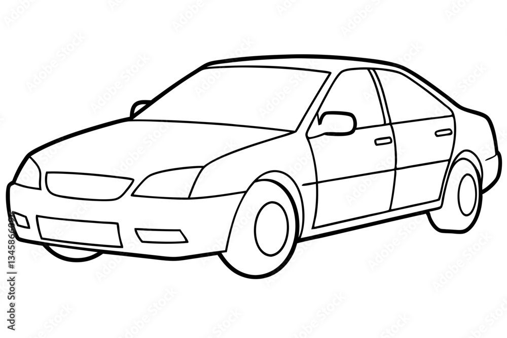 Fototapeta premium car line art silhouette vector illustration