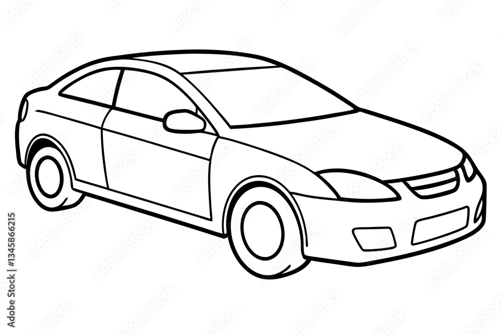Fototapeta premium car line art silhouette vector illustration