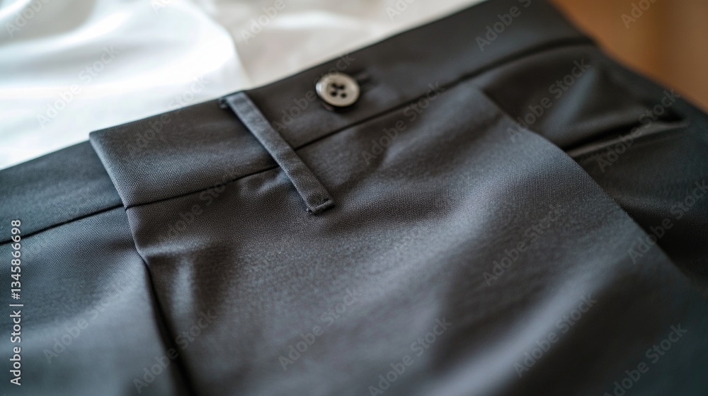 Close-up shot of a person's pants with a visible button Close-up shot of a person's pants with a visible button