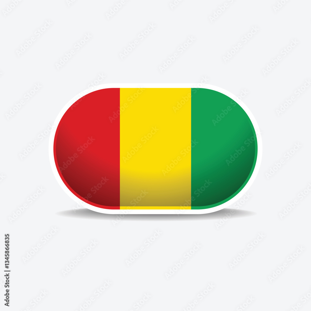 Obraz premium Guinea national flag button vector