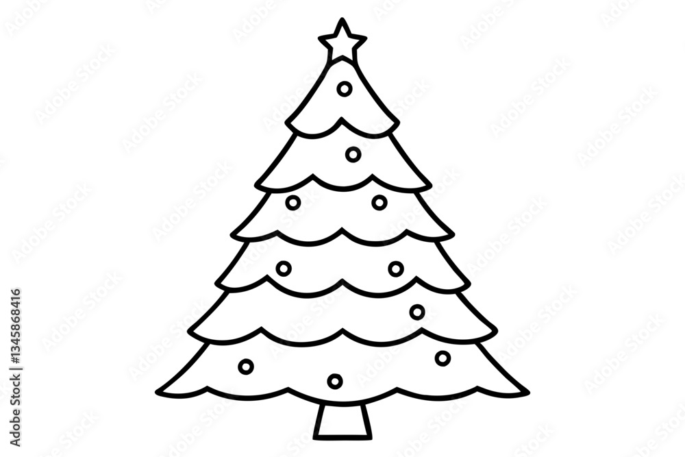christmas tree line art silhouette vector illustration christmas tree line art silhouette vector illustration