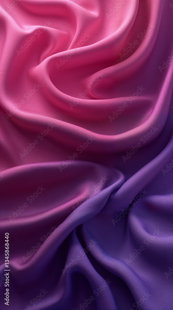Obraz premium Abstract background. Soft satin fabric in shades of purple and pink creates a rich texture, perfect for fashion and interior design projects.