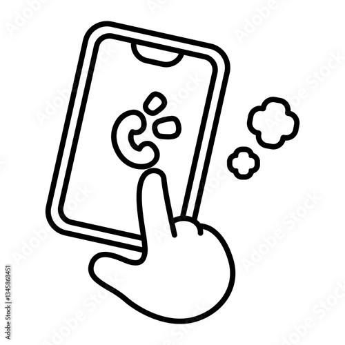 Hand dialing hospital phone vector illustration