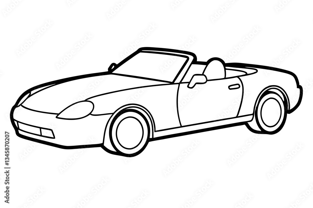 convertible car line art silhouette vector illustration convertible car line art silhouette vector illustration
