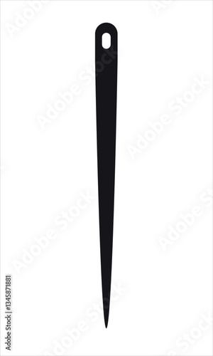 Black silhouette of a needle on an isolated background. Vector illustration.Icon for a website, applications, or user interface. A flat symbol. 
