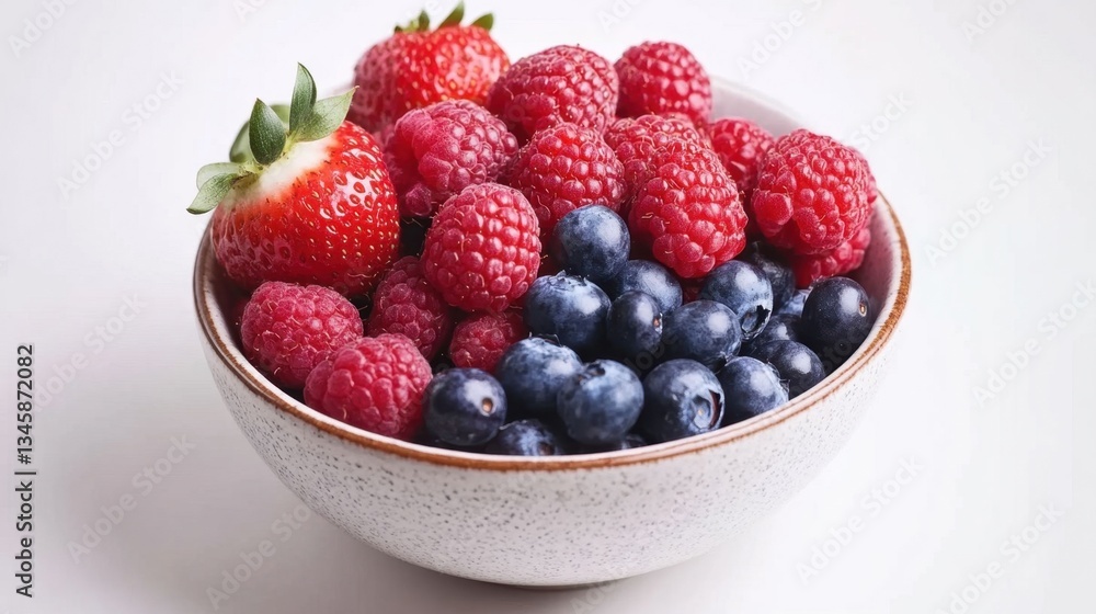 Fresh Berry Bowl Featuring Strawberries, Raspberries, and Blueberries Fresh Berry Bowl Featuring Strawberries, Raspberries, and Blueberries