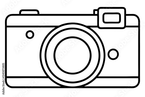 digital camera line art silhouette vector illustration