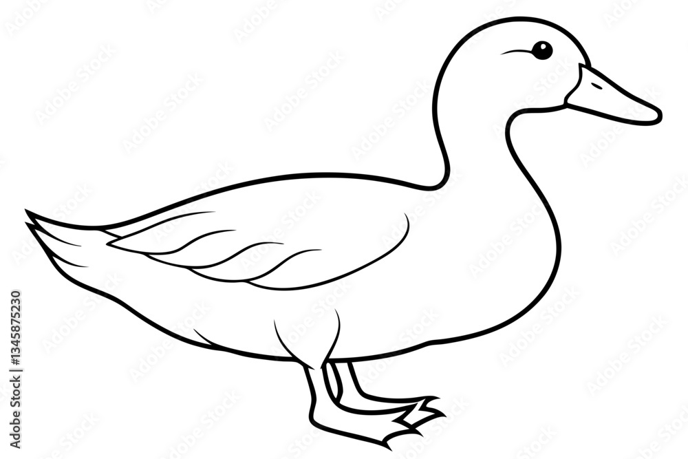 duck line art silhouette vector illustration duck line art silhouette vector illustration