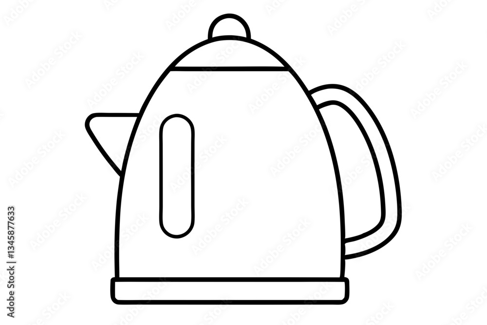 Obraz premium electric kettle line art silhouette vector illustration