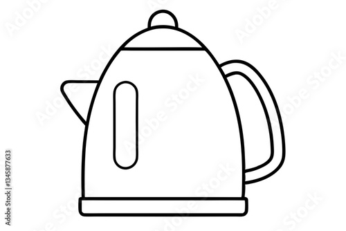 electric kettle line art silhouette vector illustration