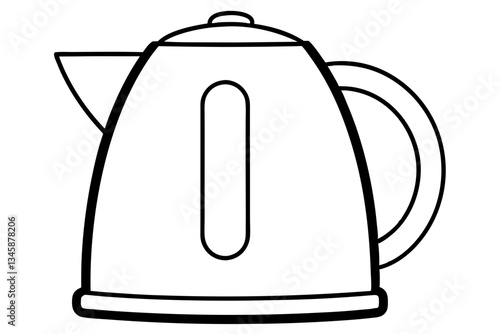 electric kettle line art silhouette vector illustration