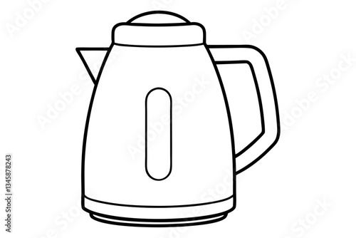 electric kettle line art silhouette vector illustration