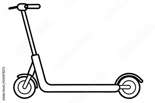 electric scooter line art silhouette vector illustration