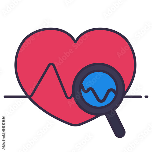 Heart checkup vector illustration